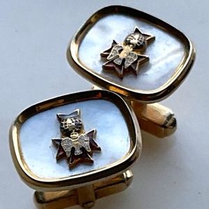 Vintage Anson Mother of Pearl Logo Cufflinks